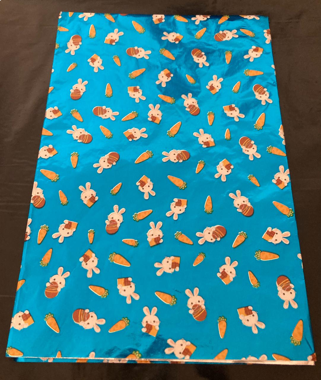 Papel Chocolate Pascua Conejo Azul